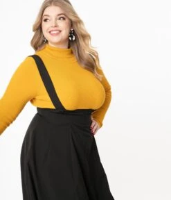 Plus Size Vintage Style Black Jumper Suspender Skirt 7 Plus Size Vintage Style Black Jumper Suspender Skirt -Pleaser Clothing Store 134853 3