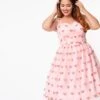 Magnolia Place Plus Size Light Pink & Sparkling Hearts Dorothy Swing Dress