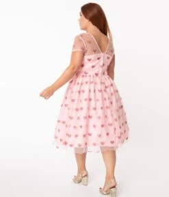 Magnolia Place Plus Size Light Pink & Sparkling Hearts Dorothy Swing Dress -Pleaser Clothing Store 140095 3 0ae059ec 3a36 43ac 8262 b373a03c6837