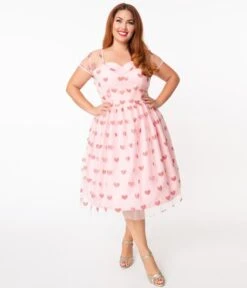 Magnolia Place Plus Size Light Pink & Sparkling Hearts Dorothy Swing Dress -Pleaser Clothing Store 140095 5 45932752 5240 47e7 8d90 b94e600fb1f2