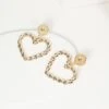 18K Gold Plated Twist Heart Drop Earrings