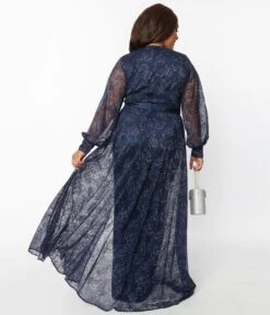 Unique Vintage Plus Size Navy Sparkle Lace Jumpsuit & Skirt Overlay -Pleaser Clothing Store 198730 K1529WR0L PL 3rs 5fba178f 8b3b 4fbd 96b7 97f7d148e50c