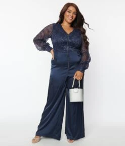 Unique Vintage Plus Size Navy Sparkle Lace Jumpsuit & Skirt Overlay -Pleaser Clothing Store 198730 K1529WR0L PL 4rs 39a4d8a1 7ec1 4dfe 9d00 3ed75fff9b5c