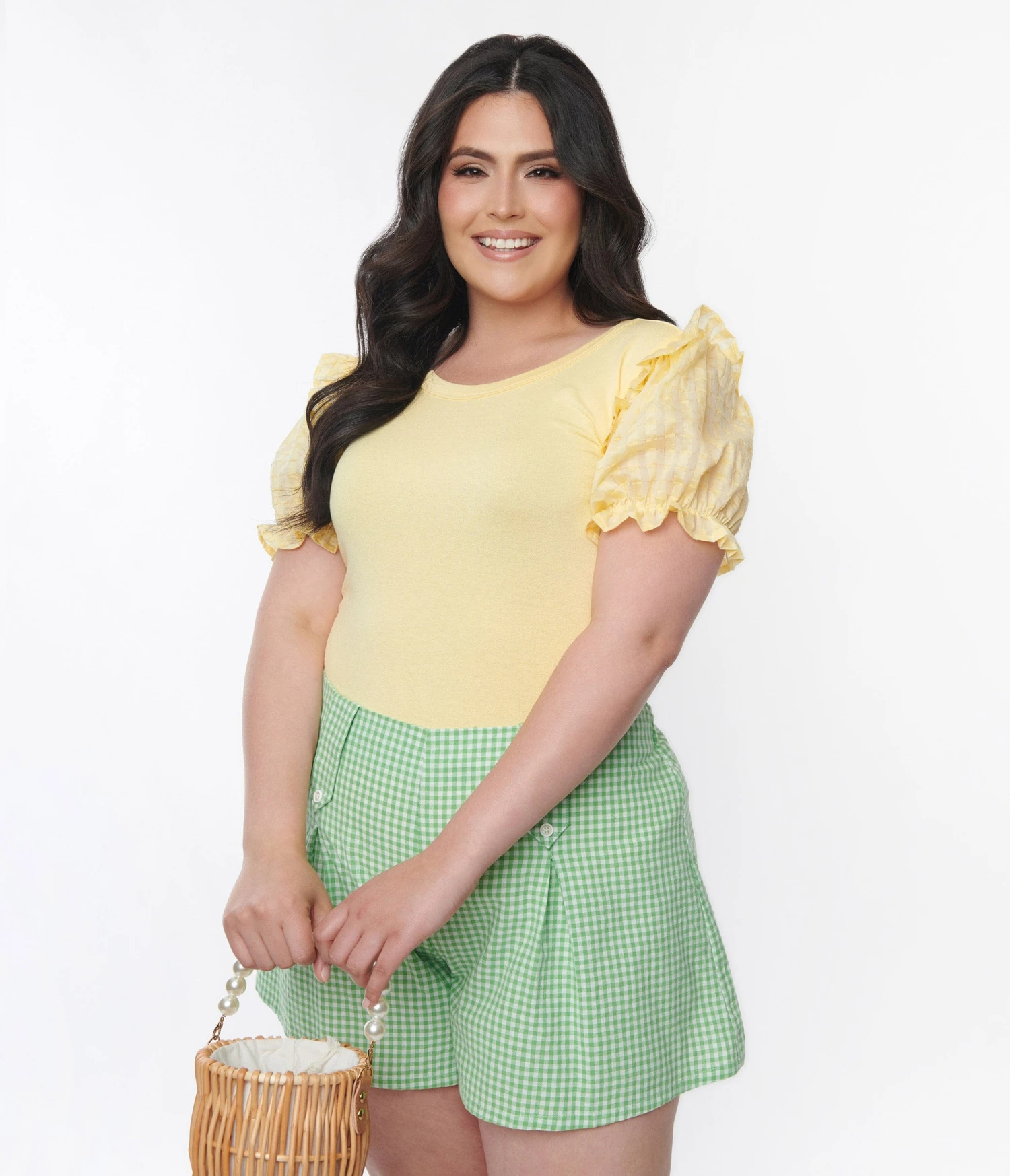 Plus Size Light Yellow Ruffled Puff Sleeve Top 4 Plus Size Light Yellow Ruffled Puff Sleeve Top - Image 4