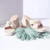 Matisse Beige Linen Twisted Platform Sandals