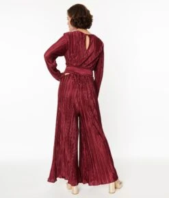 Berry Pink Plisse Jumpsuit -Pleaser Clothing Store berry pink plisse jumpsuit 819364
