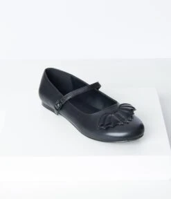 Black Banshee Bat Flats -Pleaser Clothing Store black banshee bat flats 687236