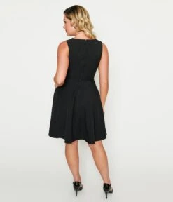 Black Bat Collar Flare Dress -Pleaser Clothing Store black bat collar flare dress 806735