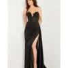Jovani Black Beaded Corset Bodice Evening Gown