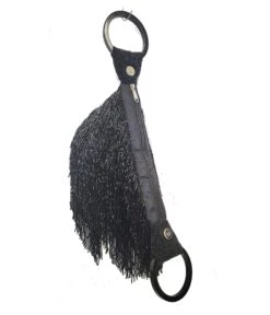 Black Beaded Fringe Wristlet -Pleaser Clothing Store black beaded fringe wristlet 663479