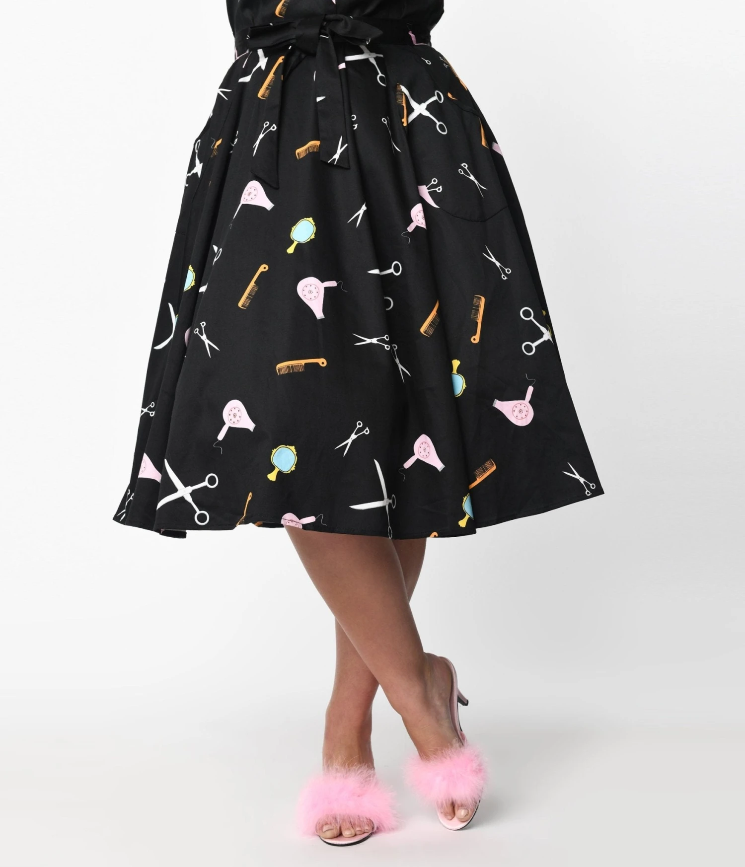 Black Beauty Salon Two Piece Top & Swing Skirt Set 5 Black Beauty Salon Two Piece Top & Swing Skirt Set - Image 5