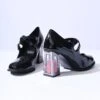 Black Encapsulated Rose Mary Jane Heels