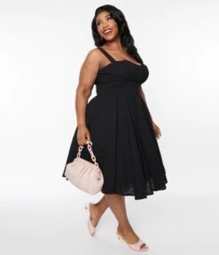 Black Eyelet Bianca Swing Dress -Pleaser Clothing Store black eyelet bianca swing dress 165395