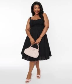 Black Eyelet Bianca Swing Dress -Pleaser Clothing Store black eyelet bianca swing dress 493783