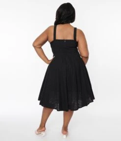Black Eyelet Bianca Swing Dress -Pleaser Clothing Store black eyelet bianca swing dress 792747