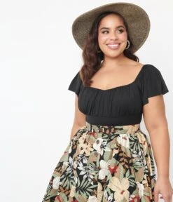 Black Flutter Sleeve Heartbreaker Top -Pleaser Clothing Store black flutter sleeve heartbreaker top 443270