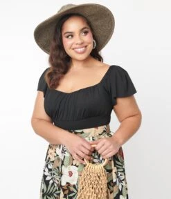 Black Flutter Sleeve Heartbreaker Top