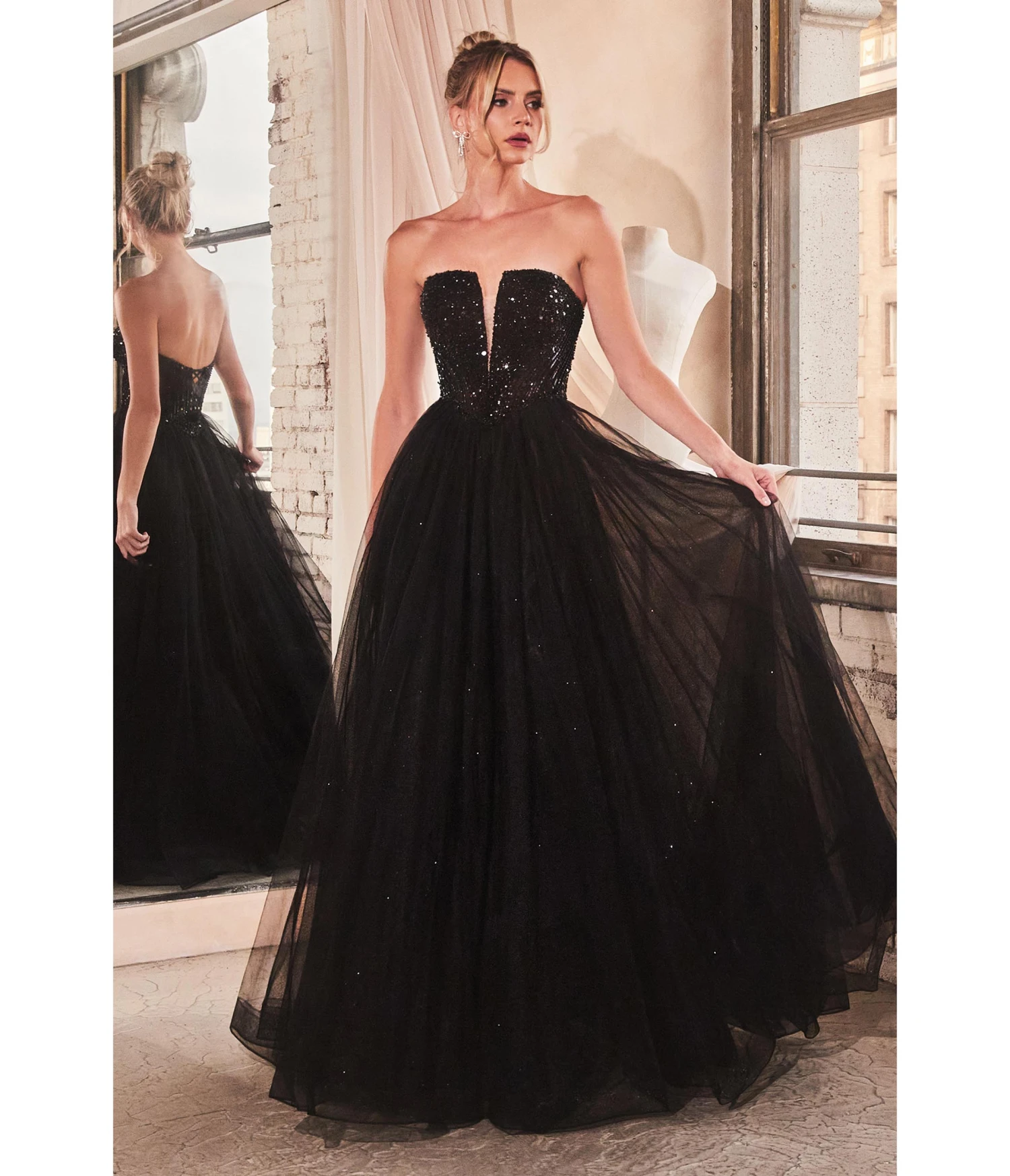 Cinderella Divine Black Glitter Bodice & Tulle Prom Ball Gown 1 Cinderella Divine Black Glitter Bodice & Tulle Prom Ball Gown
