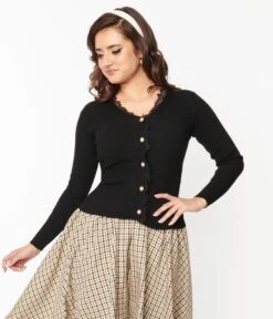 Black Lace Collar Cardigan