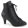 PLEASER Black Leatherette Heeled Ankle Boots