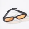 Black & Orange Tint Oval Sunglasses