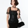 Black Paisley Embossed Renaissance Corset Top