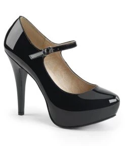 PLEASER Black Patent Leatherette Mary Jane Pumps