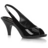 PLEASER Black Patent Leatherette Peep Toe Slingback Heels