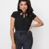Black Pleated Tie Top