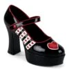PLEASER Black Queen Of Hearts Platform Heels