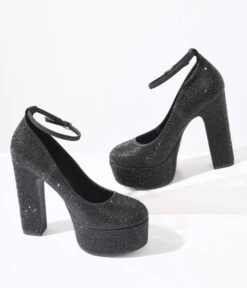 Black Rhinestone Platform Pumps -Pleaser Clothing Store black rhinestone platform pumps 977881