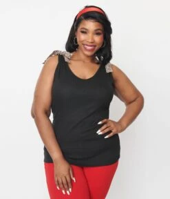 Black Ribbed Knit & Leopard Bow Top -Pleaser Clothing Store black ribbed knit leopard bow top 831197