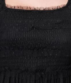 Black Ruffled Tiered Midi Dress -Pleaser Clothing Store black ruffled tiered midi dress 885813