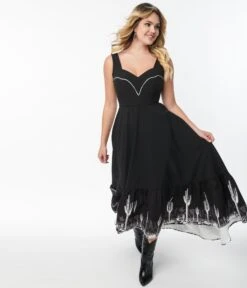 Black Saguaro Cactus Maxi Dress -Pleaser Clothing Store black saguaro cactus maxi dress 520223