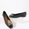 Black & Silver Rhinestone Bow Ballerina Flats
