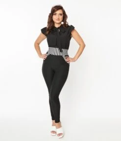 Black & Striped Contrast Showtime Pants