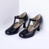 PLEASER Black T-Strap Mary Jane Heels