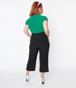 Black Waist Tie Capri Pants -Pleaser Clothing Store black waist tie capri pants 586782