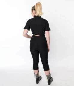 Black & White Cantarito Capri 7 Black & White Cantarito Capri -Pleaser Clothing Store black white cantarito capri 428819