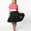 Black & White Poodle Swing Skirt