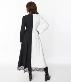 Black & White Sisters Of The Moon Maxi Dress -Pleaser Clothing Store black white sisters of the moon maxi dress 387889
