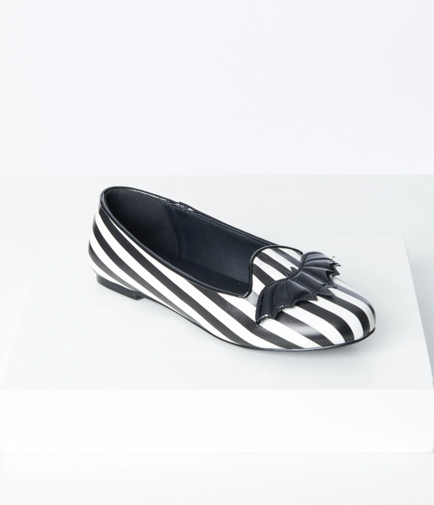Black & White Striped Bat Mary Jane Flats 3 Black & White Striped Bat Mary Jane Flats - Image 3