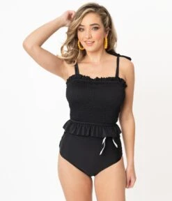 Black & White Striped High Waisted Reversible Swim Bottoms -Pleaser Clothing Store black white striped high waisted reversible swim bottoms 244934