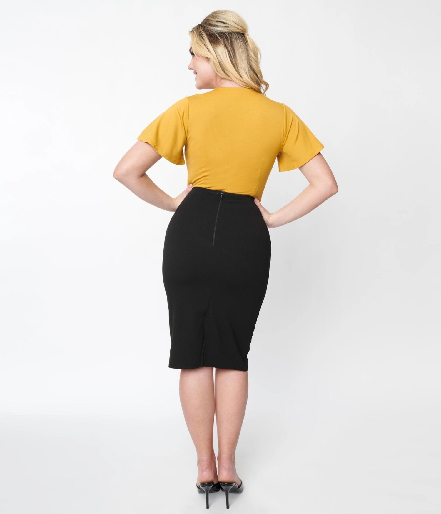 Black & White Trim Pencil Skirt 3 Black & White Trim Pencil Skirt - Image 3