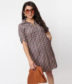 Blue Mod Daisy Corduroy Shift Dress -Pleaser Clothing Store blue mod daisy corduroy shift dress 841197