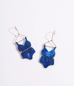 Blue Swimsuit Drop Earrings -Pleaser Clothing Store blue swimsuit drop earrings 830557