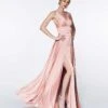 Cinderella Divine Blush Glamour Satin A-Line Bridesmaid Dress