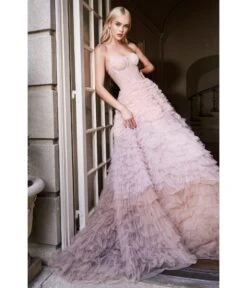 Cinderella Divine Blush Ombre Ruffled Eva Gown