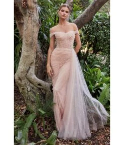 Cinderella Divine Blush Pearl Pleated Tulle Fairytale Gown With Cape -Pleaser Clothing Store blush pearl pleated tulle fairytale gown with cape 369998
