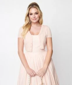 Blush Pink Cropped Bolero Cardigan -Pleaser Clothing Store blush pink cropped bolero cardigan 558412